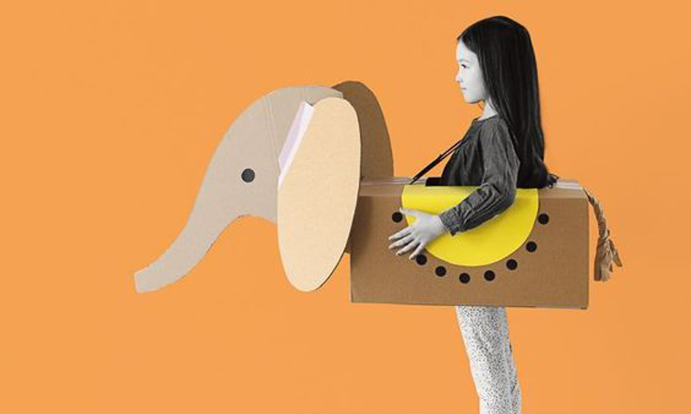 disfraz de cartón elefante